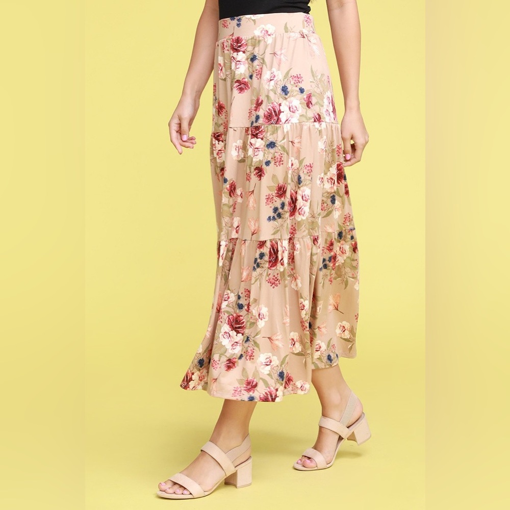 Floral High Waisted Maxi Skirt - Picture 3 of 3
